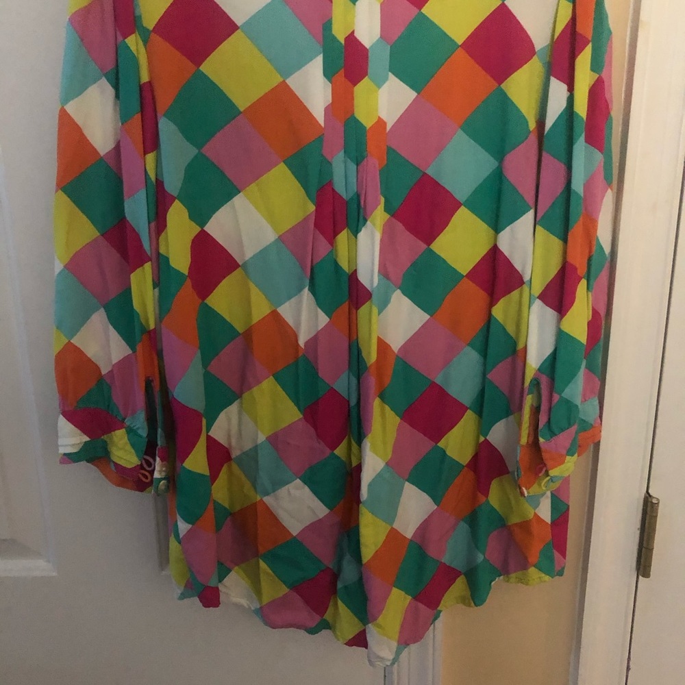 Lnwot Escapada Button Down Bright Colored Blouse - image 8